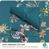 Bedsure PureWoven 100% Cotton Striped Duvet Cover Set, Queen, Tan/White | Washed Cotton, Linen-Like Texture, Breathable, Zipper Closure, Machine Washable, 3 Pieces with 2 Pillow Shams, 90″ X 90″(17 – Floral & Bird (No Comforter))