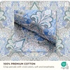 Bedsure PureWoven 100% Cotton Striped Duvet Cover Set, Queen, Tan/White | Washed Cotton, Linen-Like Texture, Breathable, Zipper Closure, Machine Washable, 3 Pieces with 2 Pillow Shams, 90″ X 90″(03 – Blue Paisley (No Comforter))