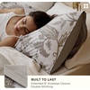 Bedsure PureWoven 100% Cotton Striped Duvet Cover Set, Queen, Tan/White | Washed Cotton, Linen-Like Texture, Breathable, Zipper Closure, Machine Washable, 3 Pieces with 2 Pillow Shams, 90″ X 90″(02 – Linen Vines (No Comforter))