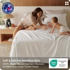 Bedsure PureWoven 100% GOTS Certified Organic Cotton Sheets, Queen Size | Eco-Friendly, 17″ Deep Pocket with Corner Straps, Luxury Hotel Soft, Breathable & Durable Sateen Bed Sheets, OEKO-Tex, Linen(01 – White)