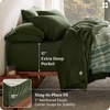 Bedsure PureWoven 100% GOTS Certified Organic Cotton Sheets, Queen Size | Eco-Friendly, 17″ Deep Pocket with Corner Straps, Luxury Hotel Soft, Breathable & Durable Sateen Bed Sheets, OEKO-Tex, Linen(05 – Olive Green)