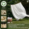 Bedsure PureWoven 100% GOTS Certified Organic Cotton Sheets, Queen Size | Eco-Friendly, 17″ Deep Pocket with Corner Straps, Luxury Hotel Soft, Breathable & Durable Sateen Bed Sheets, OEKO-Tex, Linen(01 – White)