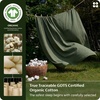 Bedsure PureWoven 100% GOTS Certified Organic Cotton Sheets, Queen Size | Eco-Friendly, 17″ Deep Pocket with Corner Straps, Luxury Hotel Soft, Breathable & Durable Sateen Bed Sheets, OEKO-Tex, Linen(05 – Olive Green)