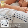 Bedsure PureWoven 100% Giza Egyptian Cotton Duvet Cover, King (104″x90″) | CEA & BV Certified, Luxury Hotel Sateen, Soft & Breathable Bedding for All-Season, 8 Interior Ties, 3 Pieces, Navy Blue(02 – Gradient Blue)