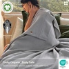Bedsure PureWoven 100% Organic Cotton Waffle Luxury Blanket, Queen, White | GOTS Certified Organic Cotton, Waffle & Herringbone Textured, Soft, Breathable, All Season, Machine Washable, Home Decor Gift(02 – Grey)