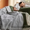 Bedsure PureWoven 100% Organic Cotton Waffle Luxury Blanket, Queen, White | GOTS Certified Organic Cotton, Waffle & Herringbone Textured, Soft, Breathable, All Season, Machine Washable, Home Decor Gift(02 – Grey)