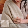 Bedsure PureWoven 100% Organic Cotton Waffle Luxury Blanket, Queen, White | GOTS Certified Organic Cotton, Waffle & Herringbone Textured, Soft, Breathable, All Season, Machine Washable, Home Decor Gift(03 – Beige)