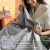 Bedsure PureWoven 100% Organic Cotton Waffle Luxury Blanket, Queen, White | GOTS Certified Organic Cotton, Waffle & Herringbone Textured, Soft, Breathable, All Season, Machine Washable, Home Decor Gift(02 – Grey)