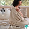 Bedsure PureWoven 100% Organic Cotton Waffle Luxury Blanket, Queen, White | GOTS Certified Organic Cotton, Waffle & Herringbone Textured, Soft, Breathable, All Season, Machine Washable, Home Decor Gift(03 – Beige)