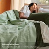 Bedsure PureWoven 100% Organic Cotton Waffle Luxury Blanket, Queen, White | GOTS Certified Organic Cotton, Waffle & Herringbone Textured, Soft, Breathable, All Season, Machine Washable, Home Decor Gift(04 – Light Green)