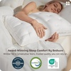 Bedsure PureWoven Adjustable Pillow Queen for Back Stomach Side Sleepers | CertiPUR-US Memory Foam & Down Alternative Dual-Fill, 100% Cotton Cover, 3-in-1, 3/5/7 Custom Height Pillow, 26″x17″,1 Pack(White)