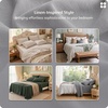 Bedsure PureWoven Gingham Sheets 100% Washed Cotton Queen, Brown, 6PCS | Linen-Like Percale Sheets, Breathable & Relaxed, 18″ Deep Pocket, Rustic Minimalist Farmhouse Checkered Yarn-Dyed Plaid(Grey)