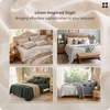 Bedsure PureWoven Gingham Sheets 100% Washed Cotton Queen, Brown, 6PCS | Linen-Like Percale Sheets, Breathable & Relaxed, 18″ Deep Pocket, Rustic Minimalist Farmhouse Checkered Yarn-Dyed Plaid(Linen Beige)
