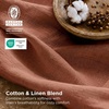Bedsure PureWoven Linen Duvet Cover Queen, Linen Cotton Blend, Natural | Pre-Washed Cooling Duvet Cover for Hot Sleepers, Breathable, Moisture-Wicking, Button Closure & Corner Ties, All-Season(08 – Burnt Orange (No Comforter))