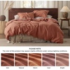 Bedsure PureWoven Linen Duvet Cover Queen, Linen Cotton Blend, Natural | Pre-Washed Cooling Duvet Cover for Hot Sleepers, Breathable, Moisture-Wicking, Button Closure & Corner Ties, All-Season(08 – Burnt Orange (No Comforter))