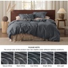 Bedsure PureWoven Linen Duvet Cover Queen, Linen Cotton Blend, Natural | Pre-Washed Cooling Duvet Cover for Hot Sleepers, Breathable, Moisture-Wicking, Button Closure & Corner Ties, All-Season(09 – Charcoal Grey (No Comforter))