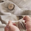 Bedsure PureWoven Linen Duvet Cover Queen, Linen Cotton Blend, Natural | Pre-Washed Cooling Duvet Cover for Hot Sleepers, Breathable, Moisture-Wicking, Button Closure & Corner Ties, All-Season(01 – Linen Color (No Comforter))