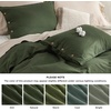 Bedsure PureWoven Linen Duvet Cover Queen, Linen Cotton Blend, Natural | Pre-Washed Cooling Duvet Cover for Hot Sleepers, Breathable, Moisture-Wicking, Button Closure & Corner Ties, All-Season(07 – Olive Green (No Comforter))