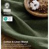 Bedsure PureWoven Linen Duvet Cover Queen, Linen Cotton Blend, Natural | Pre-Washed Cooling Duvet Cover for Hot Sleepers, Breathable, Moisture-Wicking, Button Closure & Corner Ties, All-Season(07 – Olive Green (No Comforter))