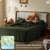 Bedsure PureWoven Organically Grown Bamboo Viscose King Size Sheets Set | Cooling Bed Sheets for Hot Sleepers, 18″ Deep Pocket with Corner Straps, Luxury Silky Soft, Breathable, OCS & Oeko-Tex, White(05 – Olive Green)