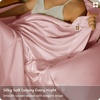 Bedsure PureWoven Organically Grown Bamboo Viscose King Size Sheets Set | Cooling Bed Sheets for Hot Sleepers, 18″ Deep Pocket with Corner Straps, Luxury Silky Soft, Breathable, OCS & Oeko-Tex, White(08 – Pink)
