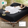 Bedsure PureWoven Queen Fitted Sheet Qnly, 100% Rayon Derived from Bamboo | Cooling Bottom Sheet for Hot Sleepers, Breathable & Soft, Deep Pocket Up to 18″, Secure Elastic Corner Straps, Grey(Black)