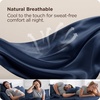 Bedsure PureWoven Queen Fitted Sheet Qnly, 100% Rayon Derived from Bamboo | Cooling Bottom Sheet for Hot Sleepers, Breathable & Soft, Deep Pocket Up to 18″, Secure Elastic Corner Straps, Grey(Navy)