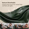 Bedsure PureWoven Queen Fitted Sheet Qnly, 100% Rayon Derived from Bamboo | Cooling Bottom Sheet for Hot Sleepers, Breathable & Soft, Deep Pocket Up to 18″, Secure Elastic Corner Straps, Grey(Olive Green)
