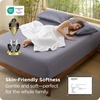 Bedsure PureWoven Queen Fitted Sheet Qnly, 100% Rayon Derived from Bamboo | Cooling Bottom Sheet for Hot Sleepers, Breathable & Soft, Deep Pocket Up to 18″, Secure Elastic Corner Straps, Grey(Grey)