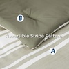Bedsure Queen Comforter Set 7 Pieces, Grey Striped Bedding Set for All Seasons, Reversible, Cationic Dyeing Bed in a Bag with Comforter, Sheets, Pillowcases & Shams(04 – Olive Green)
