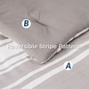 Bedsure Queen Comforter Set 7 Pieces, Grey Striped Bedding Set for All Seasons, Reversible, Cationic Dyeing Bed in a Bag with Comforter, Sheets, Pillowcases & Shams(14 – Taupe)