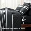 Bedsure Queen Comforter Set 7 Pieces, Grey Striped Bedding Set for All Seasons, Reversible, Cationic Dyeing Bed in a Bag with Comforter, Sheets, Pillowcases & Shams(07 – Black)