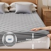 Bedsure Queen Mattress Protector, Quilted Waterproof Mattress Protector with Deep Pocket up to 22 Inches, Soft Breathable Noiseless Bed Pad Topper, Queen Bed Cover for Home, Bedroom, Hotel – White(Gray)