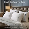 Bedsure Queen Pillows Set of 2, Luxury Hotel Firm Pillows for Sleeping, Decoration Strip Diamond Design Cover, Fluffy Original Down Alternative Filling for Side, Back or Stomach Sleepers(Grey)