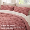 Bedsure Queen Size Comforter Set Beige, Boho Tufted Bed Set, Checkered Farmhouse-Style Distressed Vintage Bedding, 3 Pieces, 1 Plaid Geometric Comforter and 2 Pillow Shams(05 – Grayish Pink – Tufted Checkboard)