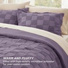 Bedsure Queen Size Comforter Set Beige, Boho Tufted Bed Set, Checkered Farmhouse-Style Distressed Vintage Bedding, 3 Pieces, 1 Plaid Geometric Comforter and 2 Pillow Shams(06 – Grayish Purple – Tufted Checkboard)