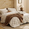 Bedsure Queen Size Comforter Set Beige, Boho Tufted Bed Set, Checkered Farmhouse-Style Distressed Vintage Bedding, 3 Pieces, 1 Plaid Geometric Comforter and 2 Pillow Shams(01 – Beige – Tufted Checkboard)