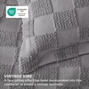 Bedsure Queen Size Comforter Set Beige, Boho Tufted Bed Set, Checkered Farmhouse-Style Distressed Vintage Bedding, 3 Pieces, 1 Plaid Geometric Comforter and 2 Pillow Shams(04 – Grey – Tufted Checkboard)