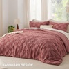 Bedsure Queen Size Comforter Set Beige, Boho Tufted Bed Set, Checkered Farmhouse-Style Distressed Vintage Bedding, 3 Pieces, 1 Plaid Geometric Comforter and 2 Pillow Shams(05 – Grayish Pink – Tufted Checkboard)