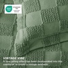 Bedsure Queen Size Comforter Set Beige, Boho Tufted Bed Set, Checkered Farmhouse-Style Distressed Vintage Bedding, 3 Pieces, 1 Plaid Geometric Comforter and 2 Pillow Shams(02 – Green – Tufted Checkboard)