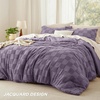 Bedsure Queen Size Comforter Set Beige, Boho Tufted Bed Set, Checkered Farmhouse-Style Distressed Vintage Bedding, 3 Pieces, 1 Plaid Geometric Comforter and 2 Pillow Shams(06 – Grayish Purple – Tufted Checkboard)