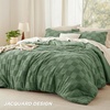 Bedsure Queen Size Comforter Set Beige, Boho Tufted Bed Set, Checkered Farmhouse-Style Distressed Vintage Bedding, 3 Pieces, 1 Plaid Geometric Comforter and 2 Pillow Shams(02 – Green – Tufted Checkboard)