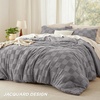 Bedsure Queen Size Comforter Set Beige, Boho Tufted Bed Set, Checkered Farmhouse-Style Distressed Vintage Bedding, 3 Pieces, 1 Plaid Geometric Comforter and 2 Pillow Shams(04 – Grey – Tufted Checkboard)