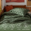 Bedsure Twin XL Comforter Set – White Comforter, Boho Tufted Distressed Vintage Bedding for Kids, 2 Pieces Farmhouse-Style Bed Set for All Seasons, Fluffy Soft Bedding with 1 Pillow Sham(02 – Olive Green)