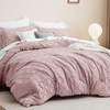 Bedsure Twin XL Comforter Set – White Comforter, Boho Tufted Distressed Vintage Bedding for Kids, 2 Pieces Farmhouse-Style Bed Set for All Seasons, Fluffy Soft Bedding with 1 Pillow Sham(18 – Dusty Rose)