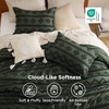 Bedsure Twin XL Comforter Set – White Comforter, Boho Tufted Distressed Vintage Bedding for Kids, 2 Pieces Farmhouse-Style Bed Set for All Seasons, Fluffy Soft Bedding with 1 Pillow Sham(09 – Olive Green – Wave Like)