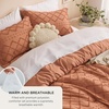 Bedsure Twin XL Comforter Set – White Comforter, Boho Tufted Distressed Vintage Bedding for Kids, 2 Pieces Farmhouse-Style Bed Set for All Seasons, Fluffy Soft Bedding with 1 Pillow Sham(24 – Pumpkin)