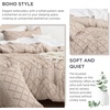 Bedsure Twin XL Comforter Set – White Comforter, Boho Tufted Distressed Vintage Bedding for Kids, 2 Pieces Farmhouse-Style Bed Set for All Seasons, Fluffy Soft Bedding with 1 Pillow Sham(16 – Warm Tan)