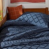 Bedsure Twin XL Comforter Set – White Comforter, Boho Tufted Distressed Vintage Bedding for Kids, 2 Pieces Farmhouse-Style Bed Set for All Seasons, Fluffy Soft Bedding with 1 Pillow Sham(05 – Navy)