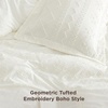 Bedsure Twin XL Comforter Set – White Comforter, Boho Tufted Distressed Vintage Bedding for Kids, 2 Pieces Farmhouse-Style Bed Set for All Seasons, Fluffy Soft Bedding with 1 Pillow Sham(07 – White – Wave Like)